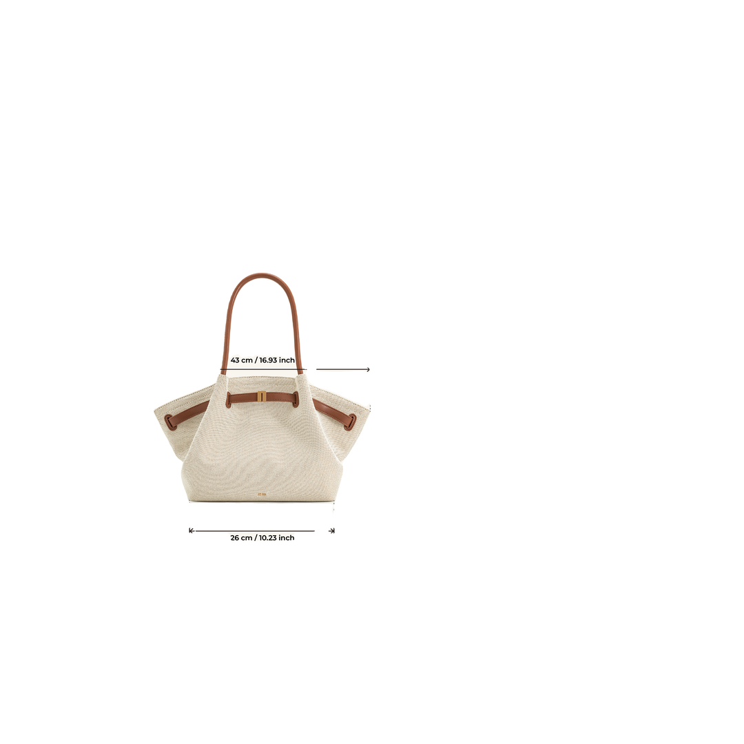 JW PEI Hana Medium Tote Bag - Brown Canvas by JW PEI