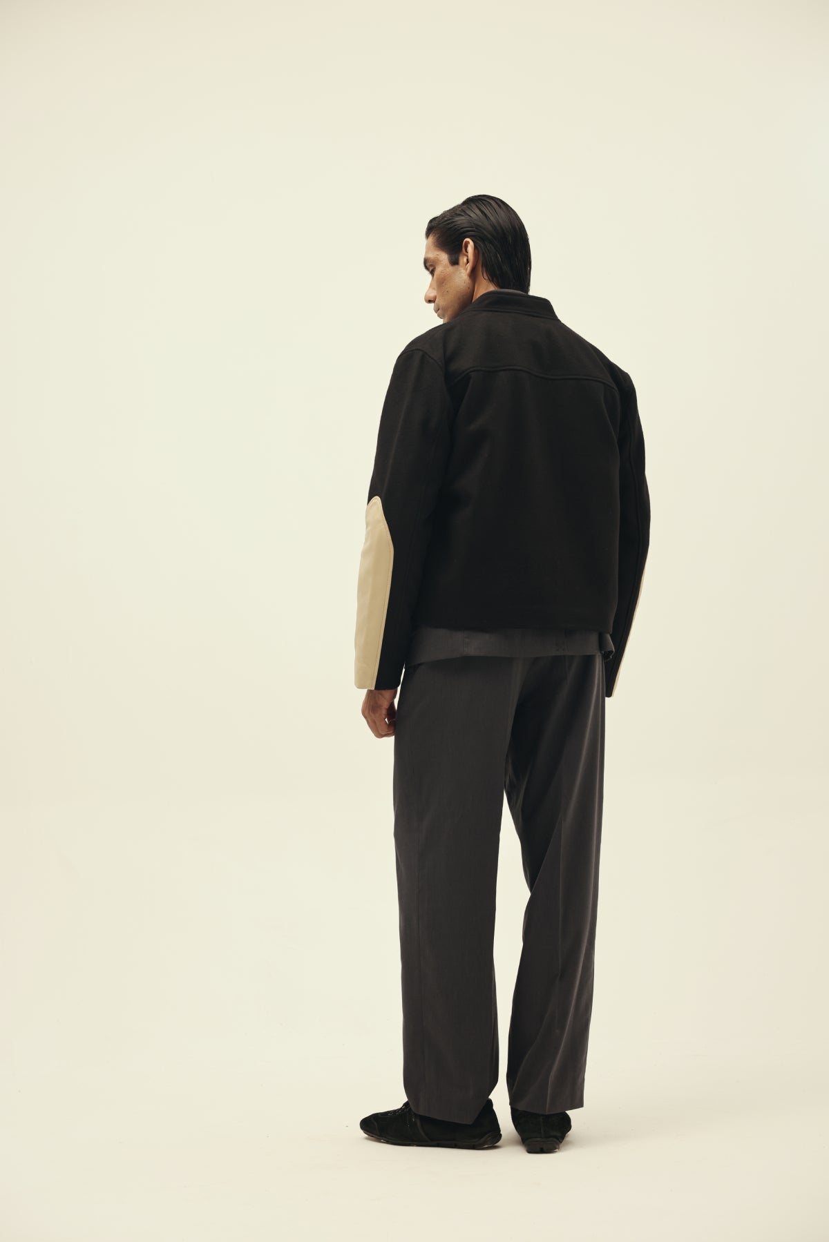 STRUCT DISTRESSED LEATHER RIDER JACKET BLACK by STRUCT
