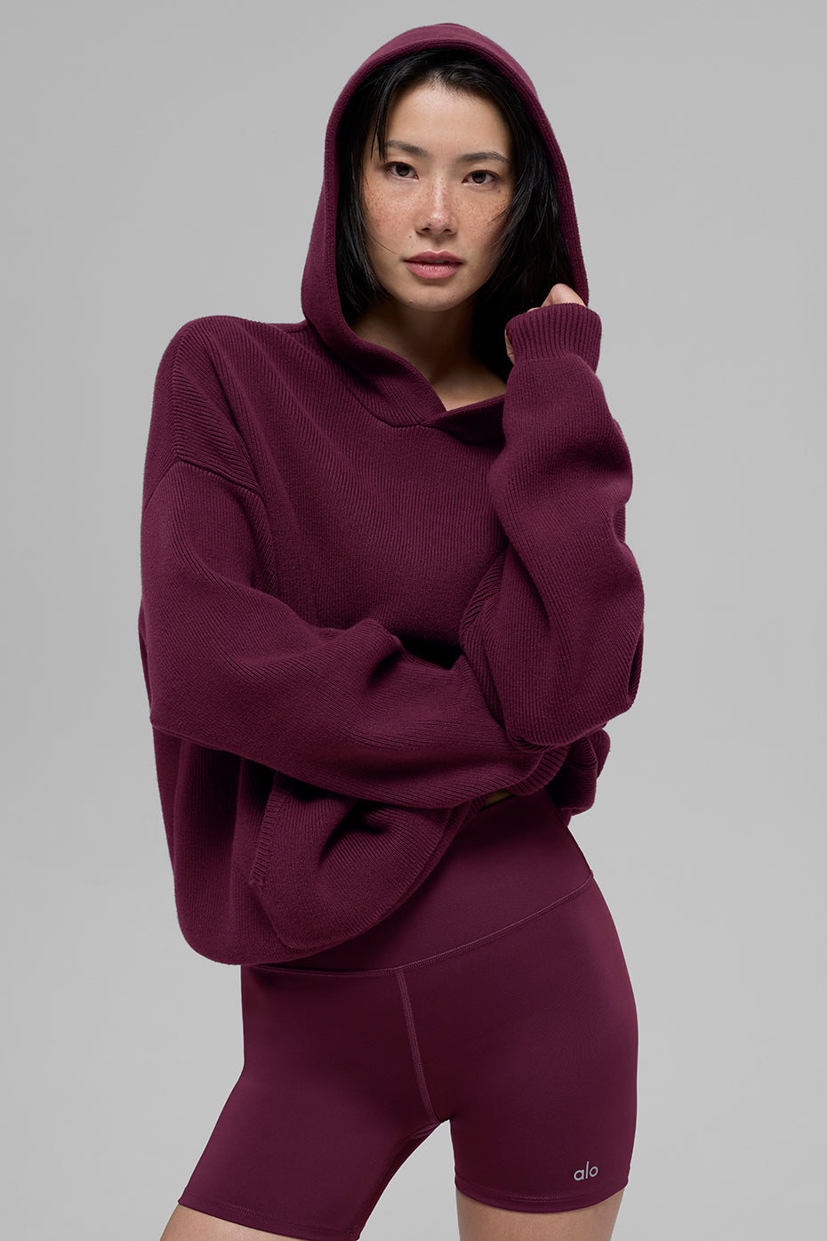 Scholar Hooded Sweater - Burgundy (U3026R)