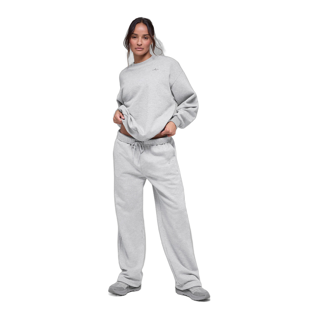 alo Accolade Crew Neck Pullover - Athletic Heather Grey by Alo Yoga