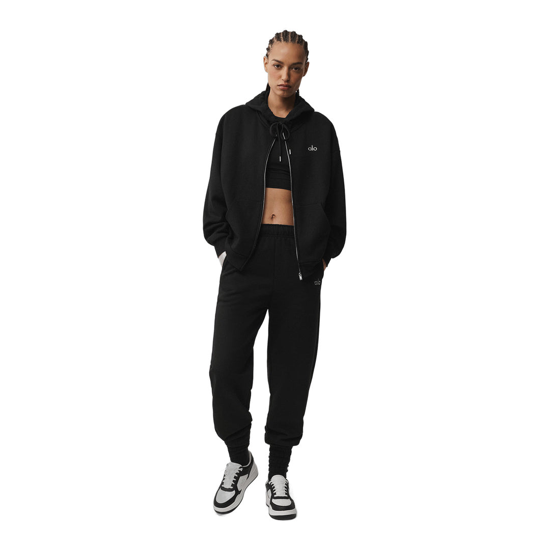 alo Accolade Full Zip Hoodie - Black by Alo Yoga