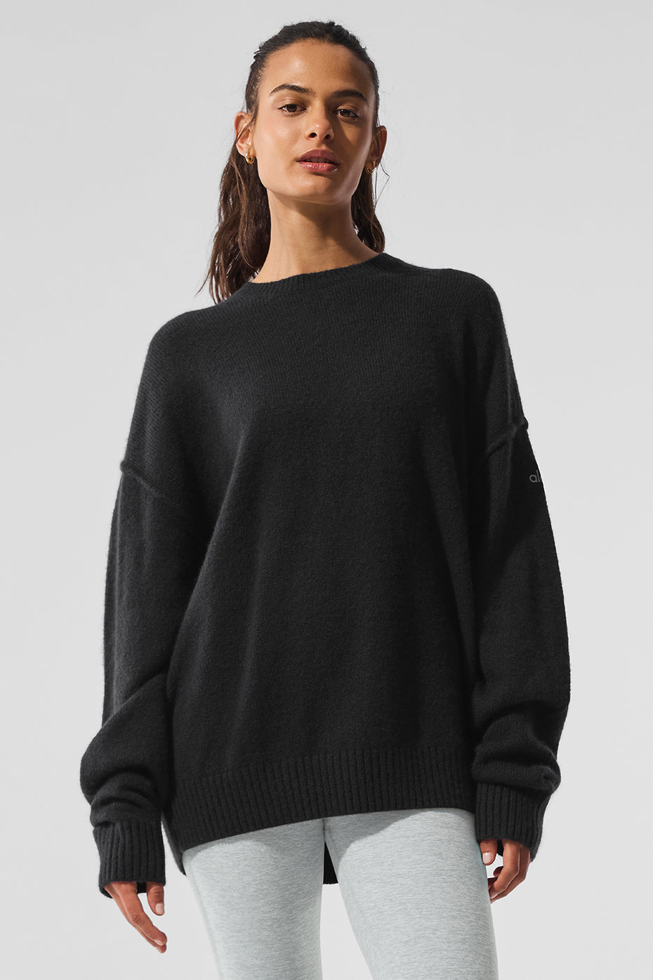 Unisex Wool Cashmere New Class Crewneck Sweater - Black (U3045R)