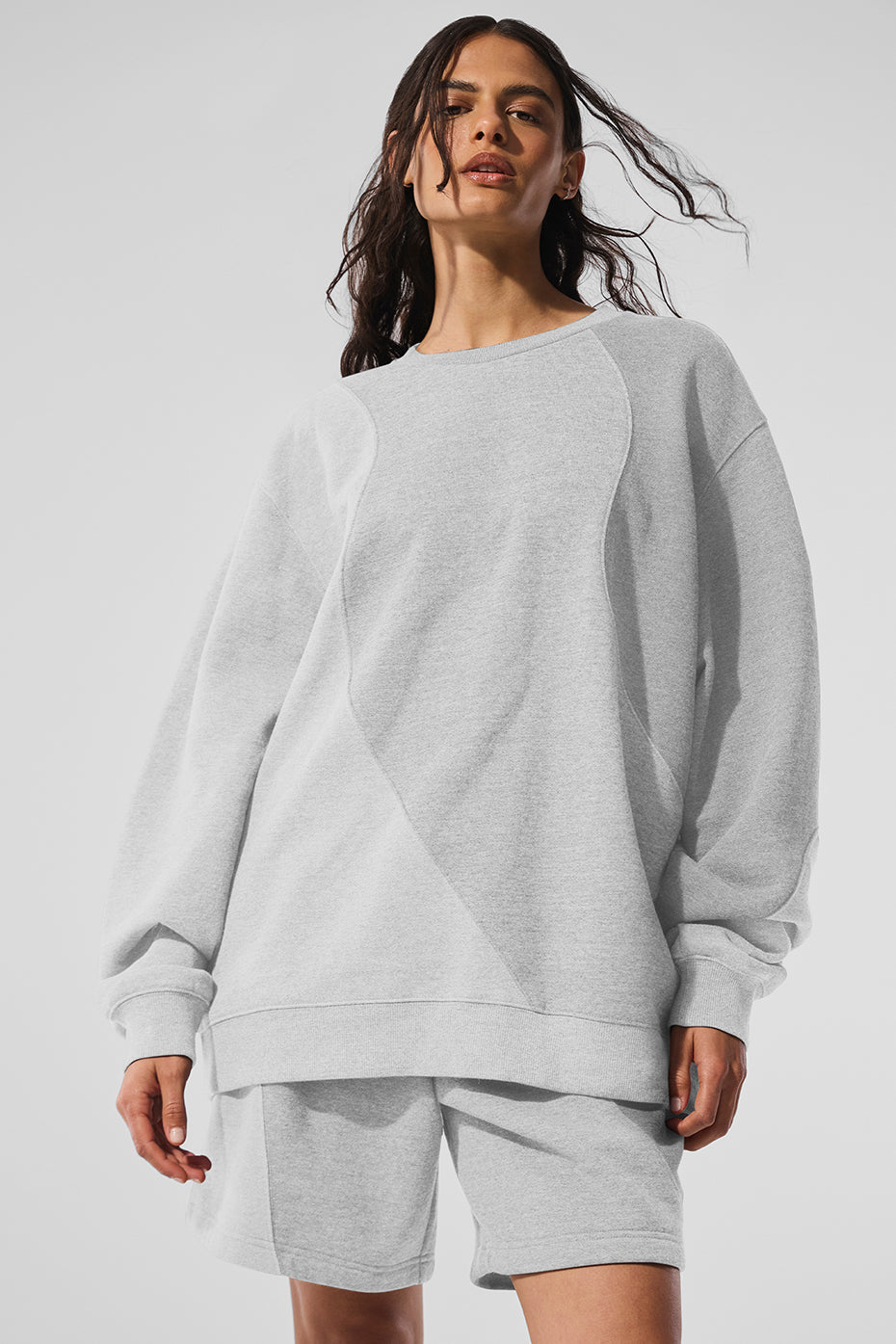 Make Waves Crew Neck Pullover - Athletic Heather Grey Tonal (U3048R)