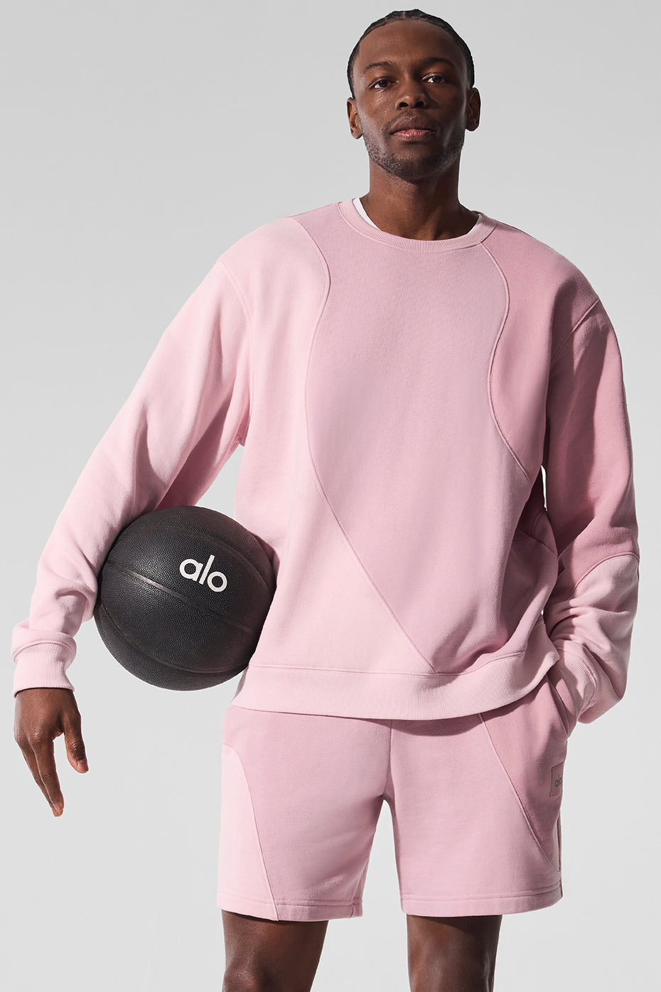 Make Waves Crew Neck Pullover - Sunset Pink Tonal (MENSU3048R)