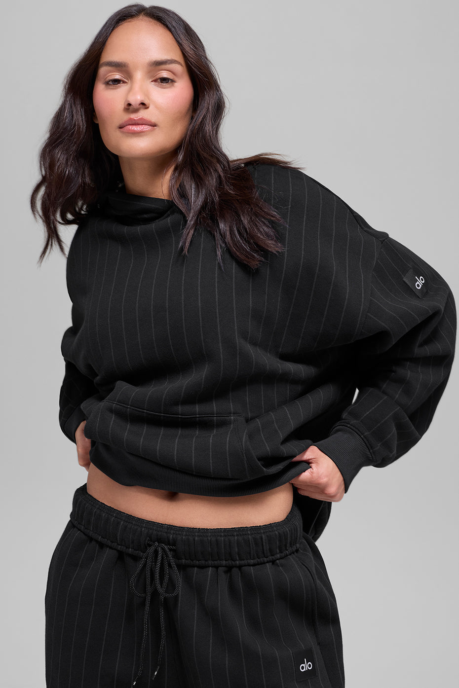 Pinstripe Hoodie - Black Pinstripe (U3051R)