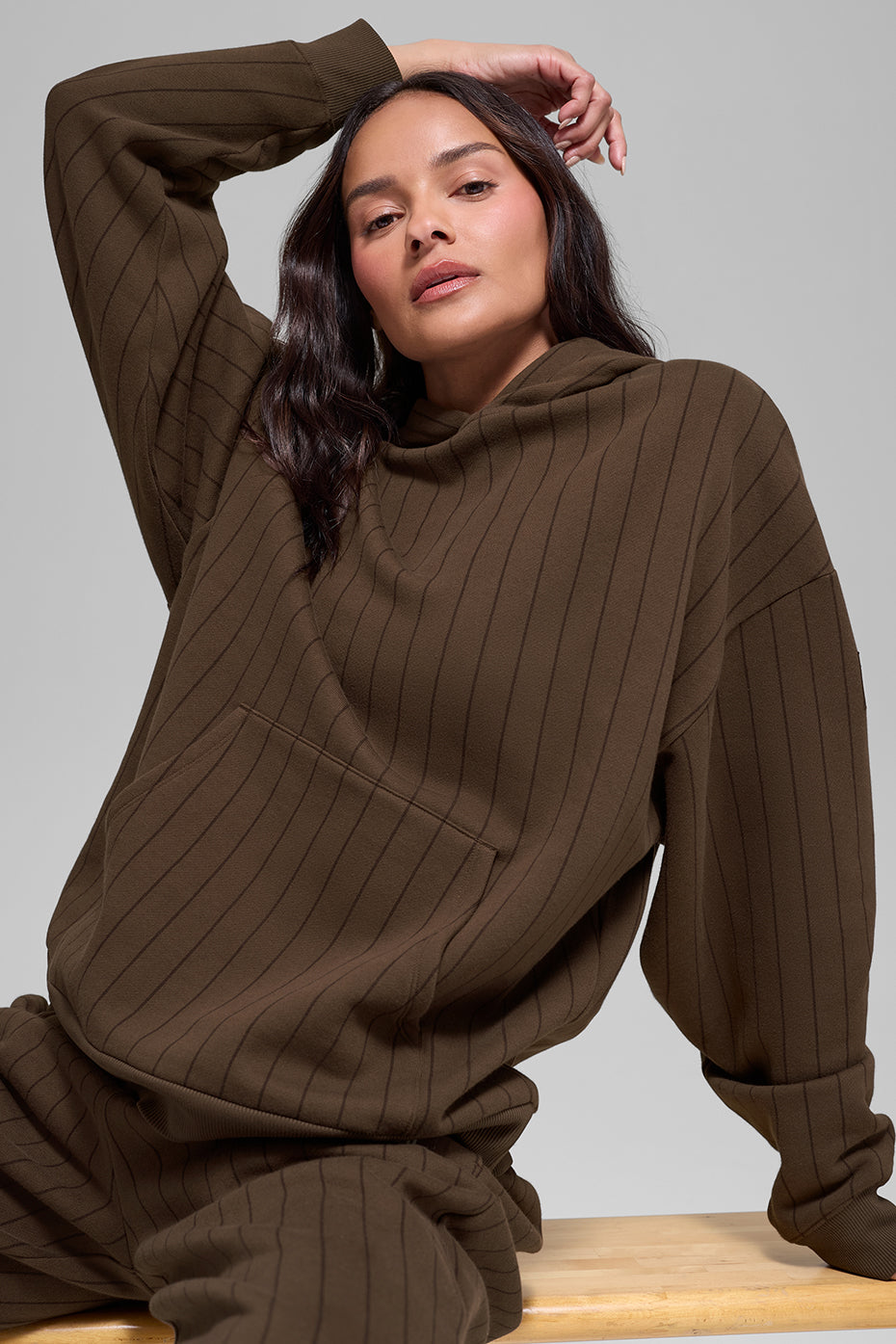 Pinstripe Hoodie - Espresso Pinstripe (U3051R)