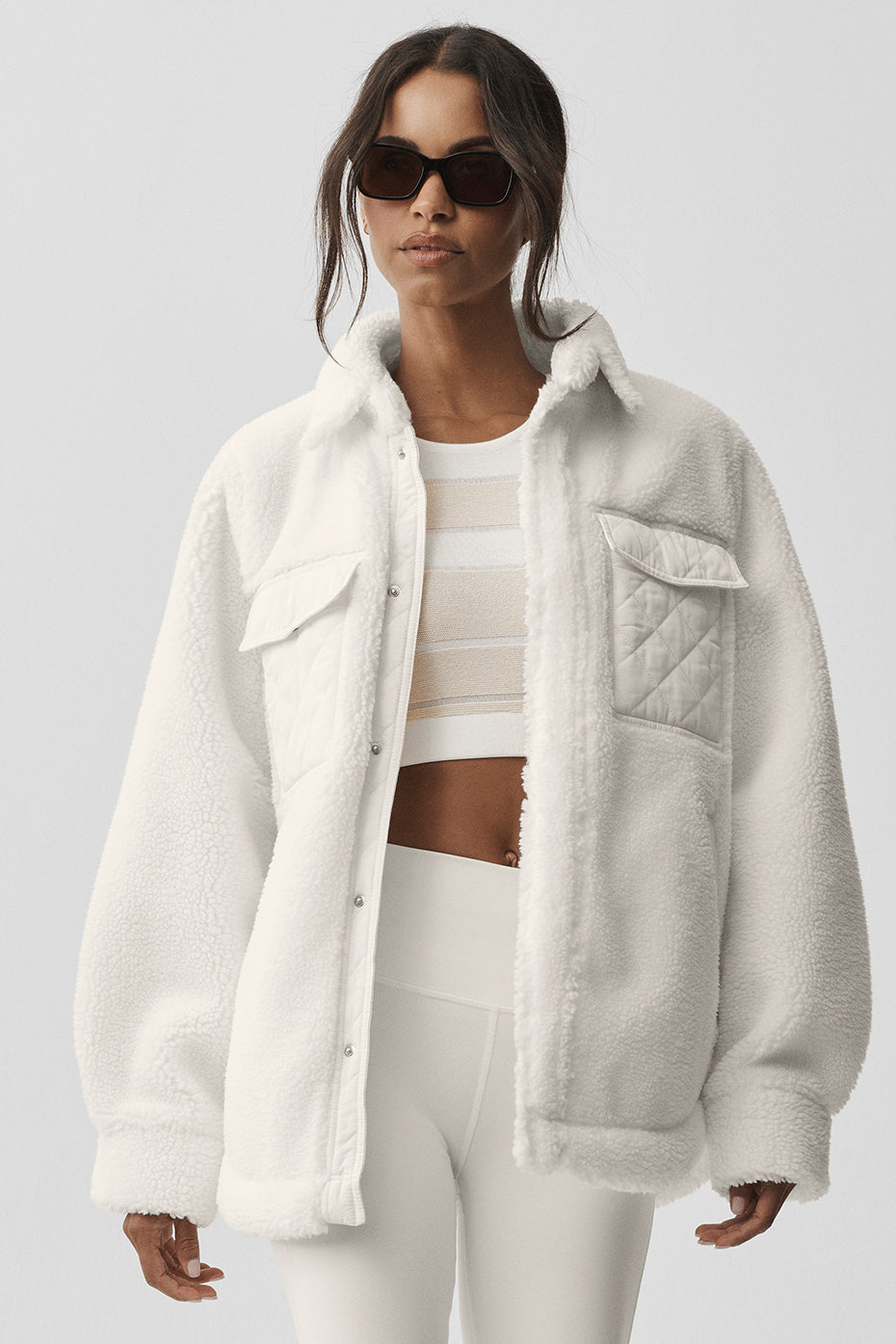 Sherpa Edge Shacket - Ivory (U4029R)