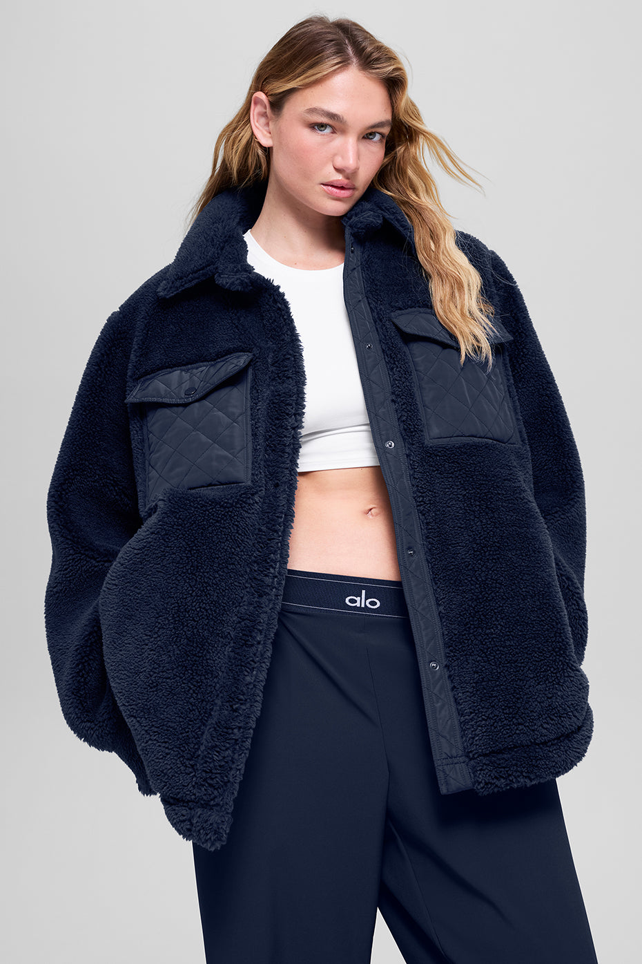 Sherpa Edge Shacket - Navy (U4029R)