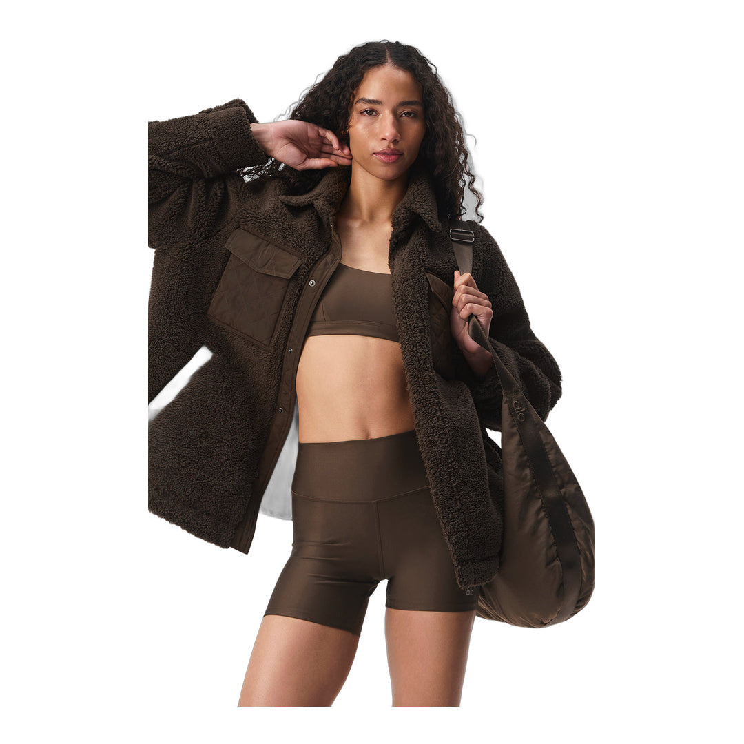 alo Sherpa Edge Shacket - Espresso by Alo Yoga
