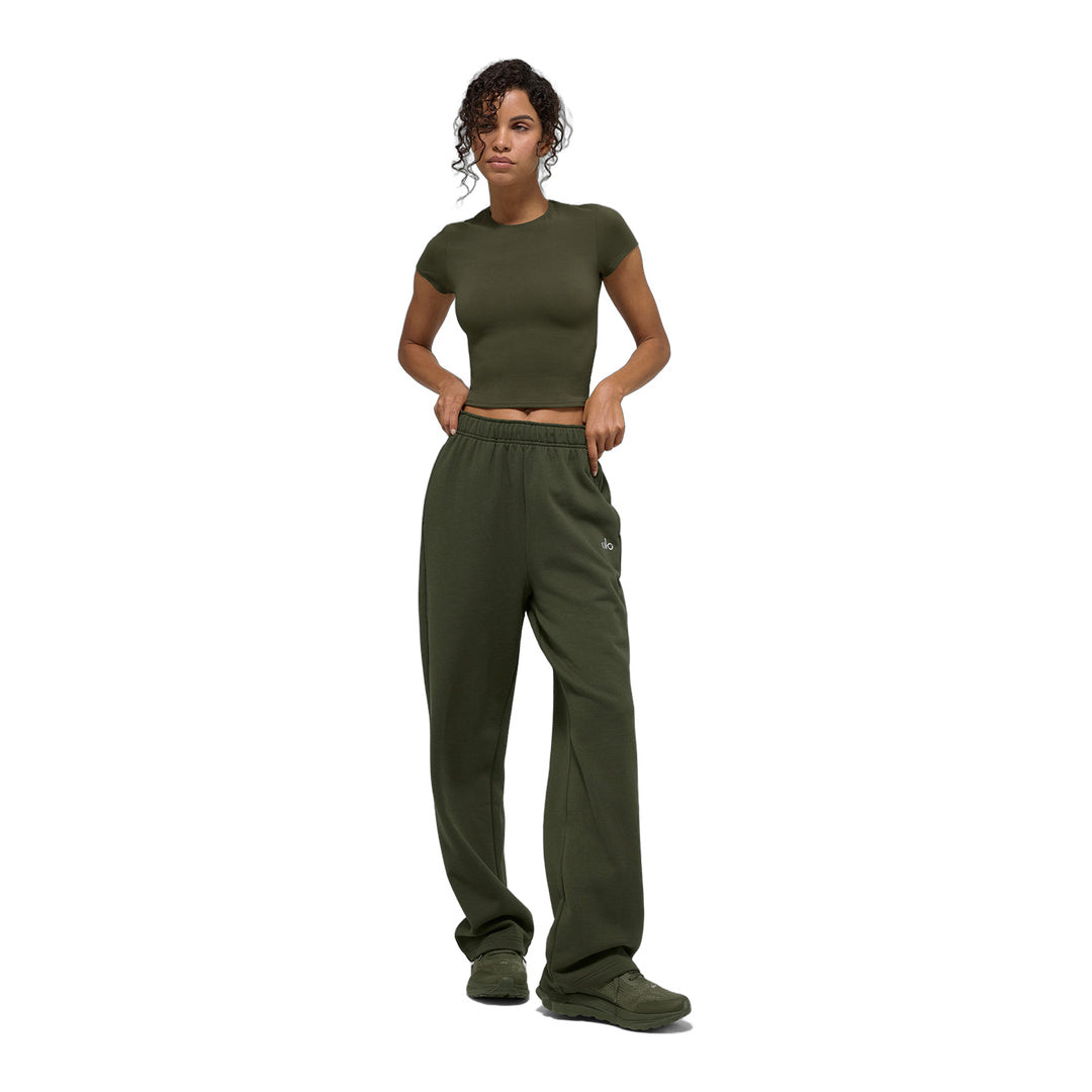 alo Accolade Straight Leg Sweatpant - Green Olive by Alo Yoga