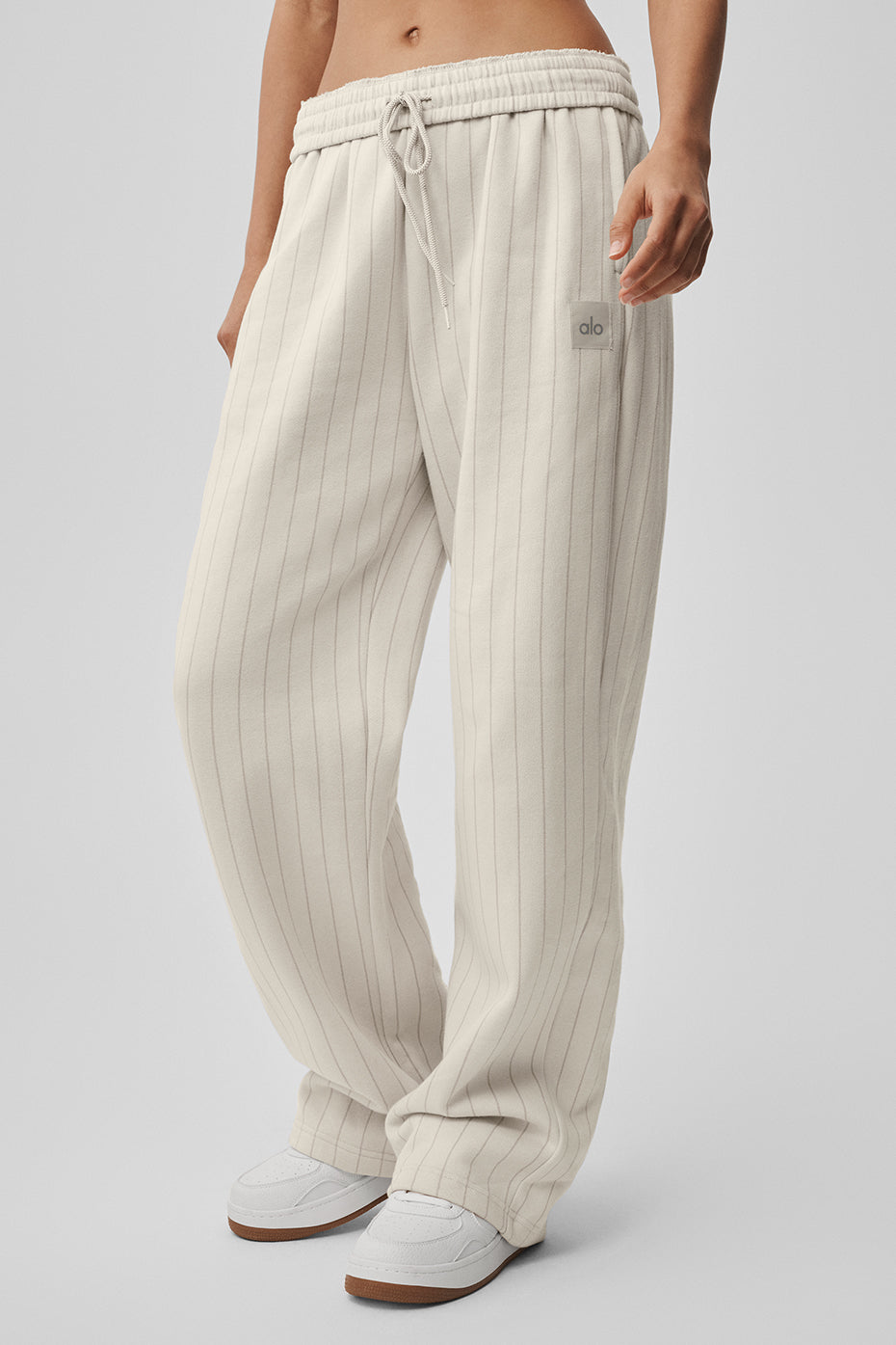 Pinstripe Straight Leg Sweatpant - Bone Pinstripe (U5023R)