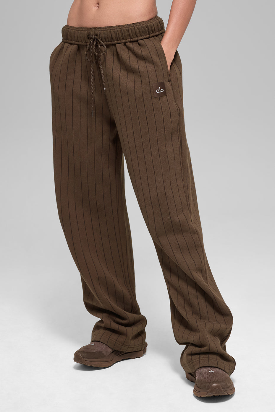 Pinstripe Straight Leg Sweatpant - Espresso Pinstripe (U5023R)