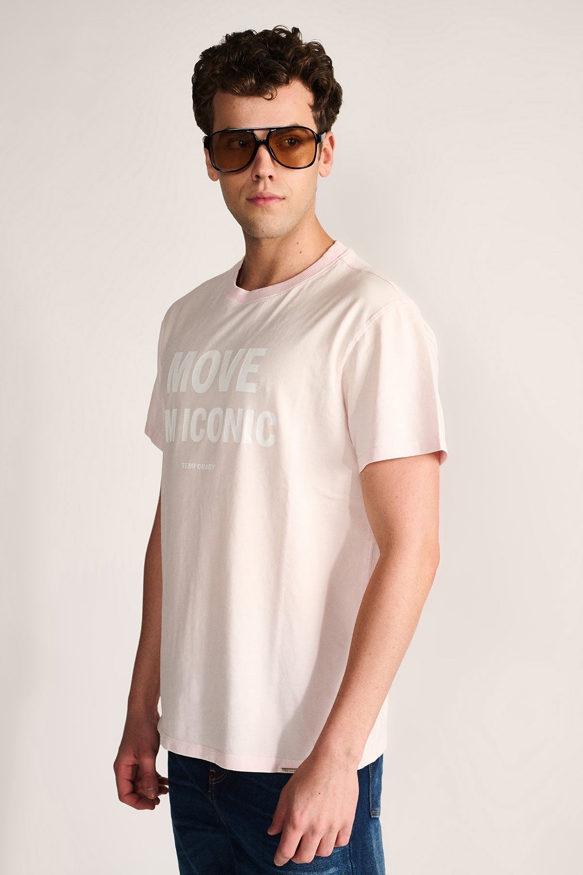 ICON MOVEMENT TEE - Powder Dust Pink by Temporary Clo