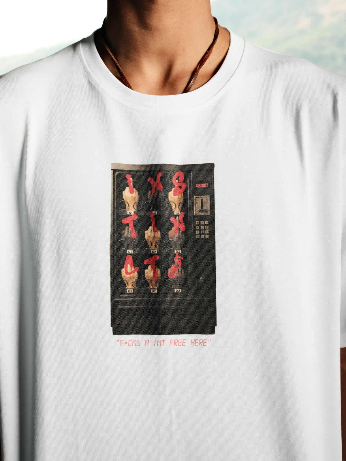Vending Machine - Relaxed Fit Tshirt (White) by Instinct First