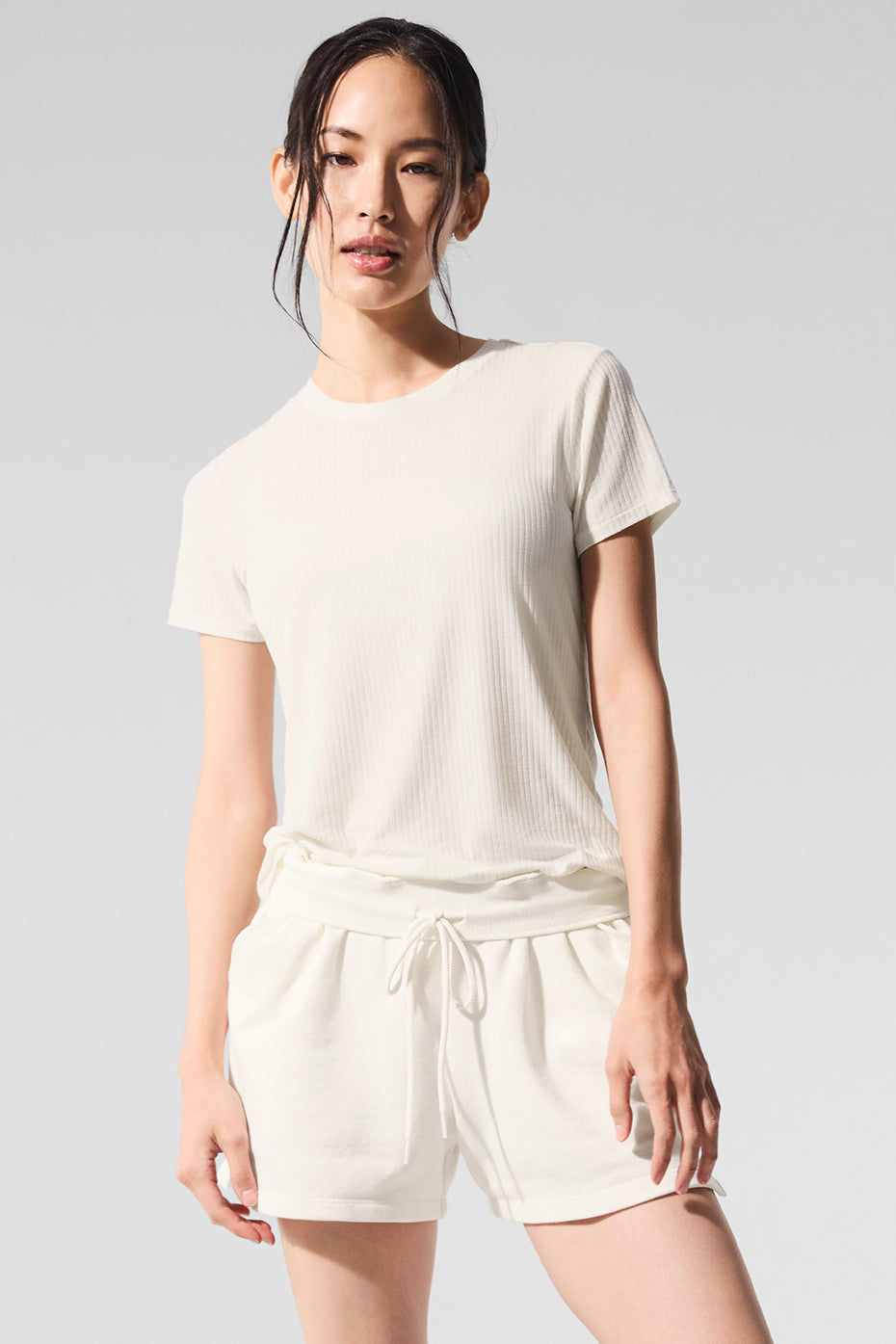 Ribbed Sea Coast Tee - Ivory (W1449R)