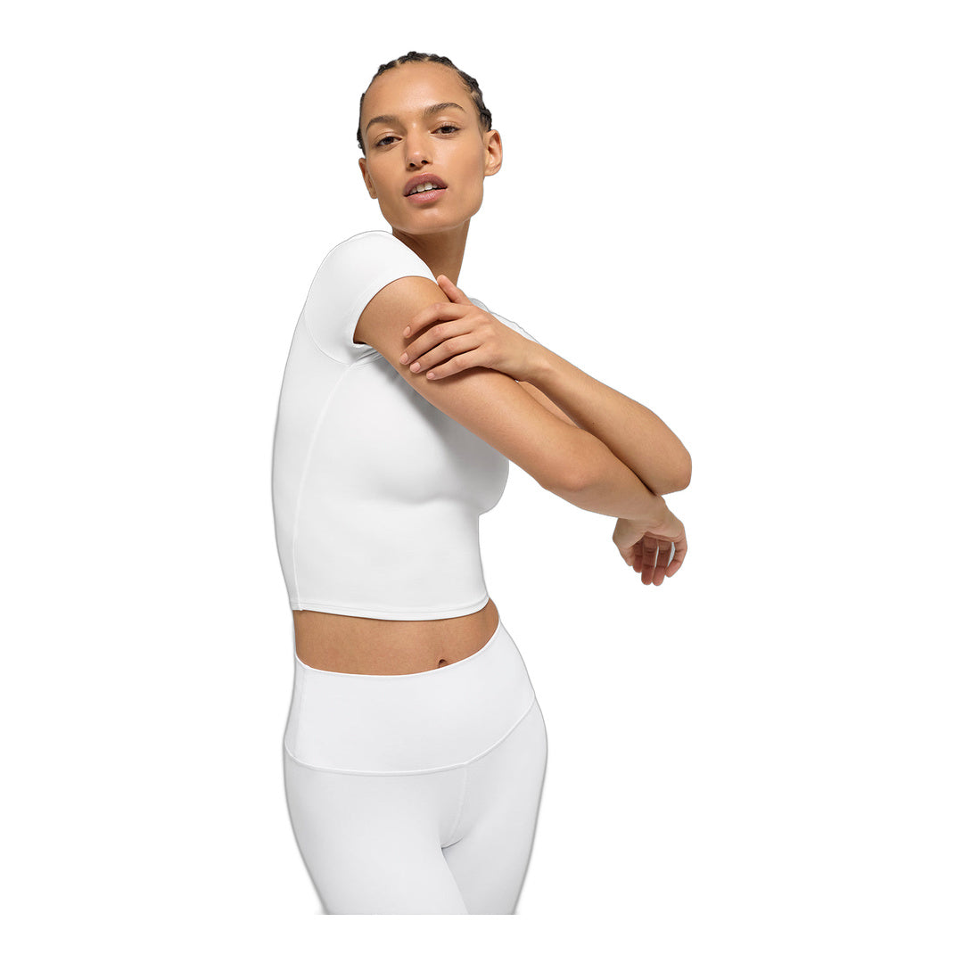 alo ALO Softsculpt Precision Short Sleeve Top - White by Alo Yoga