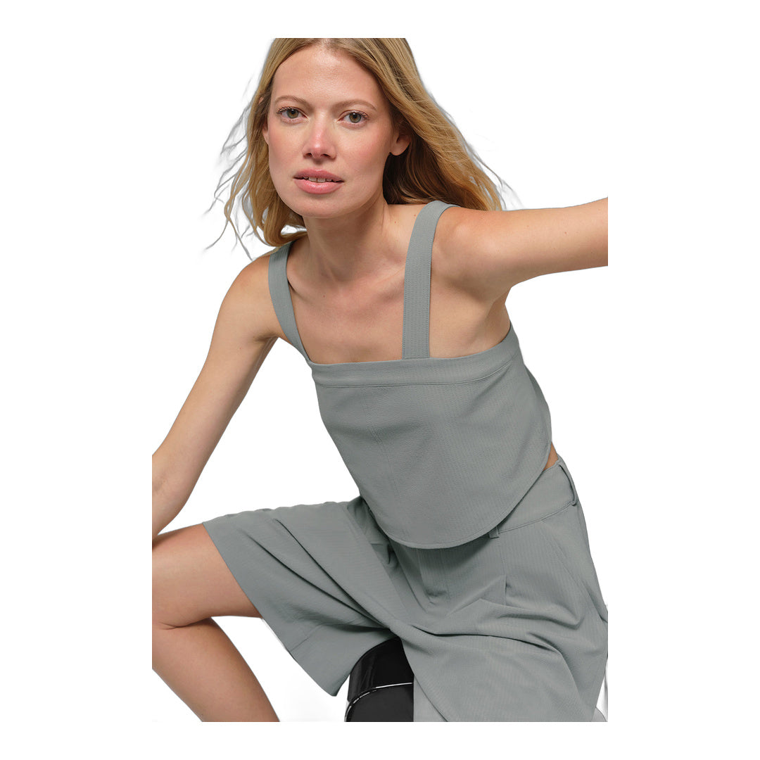 alo Cropped Dreamscape Tank - Lunar Grey by Alo Yoga