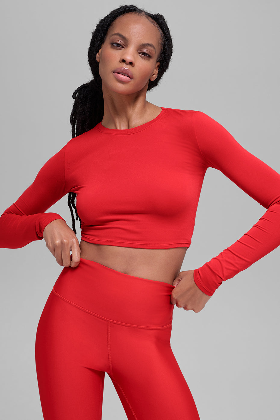 Alosoft Crop Finesse Long Sleeve - Bright Red (W3601R)