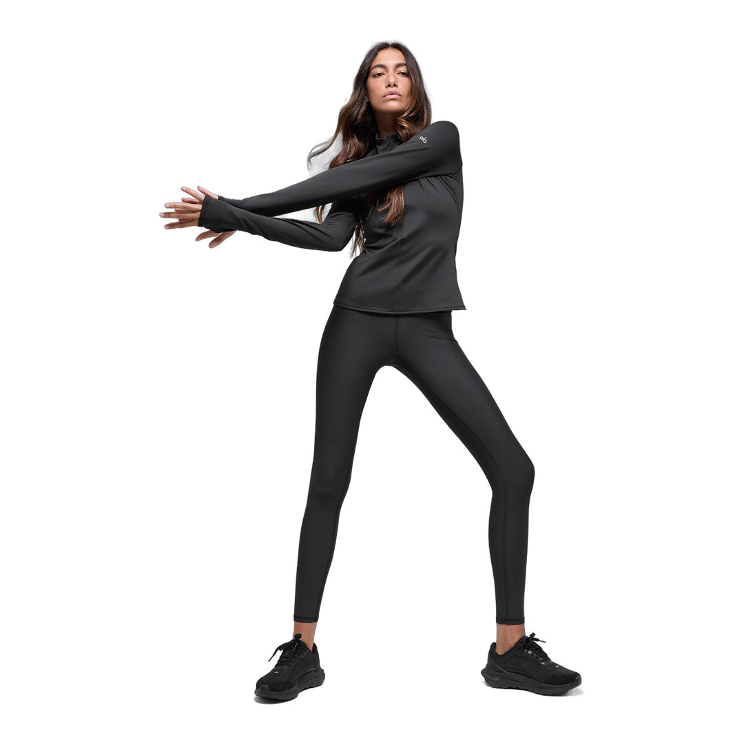 alo Airlift Winter Warm 1/4 Zip Long Sleeve - Black by Alo Yoga