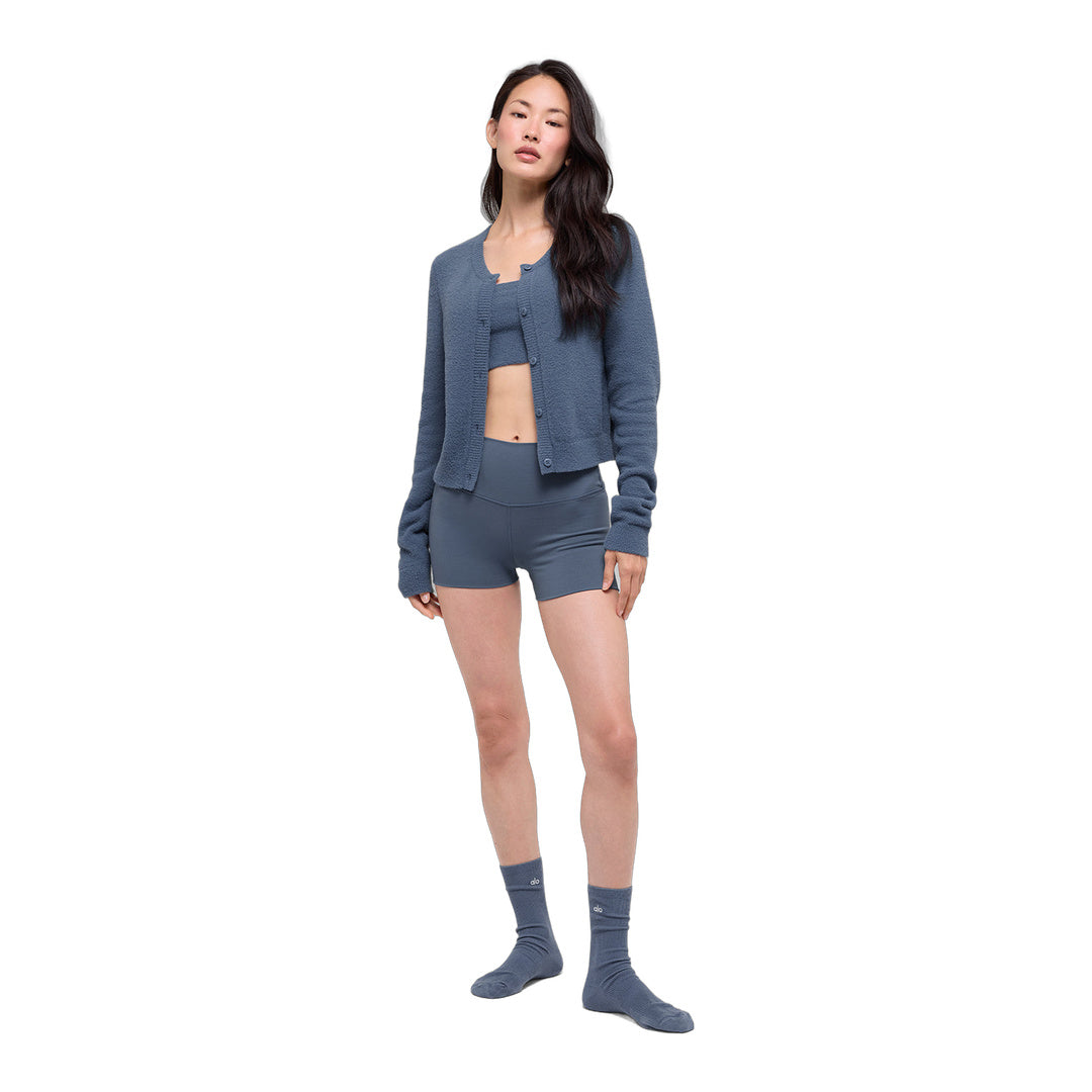 alo Snuggle Up Sweater Cropped Cardigan - Bluestone by Alo Yoga