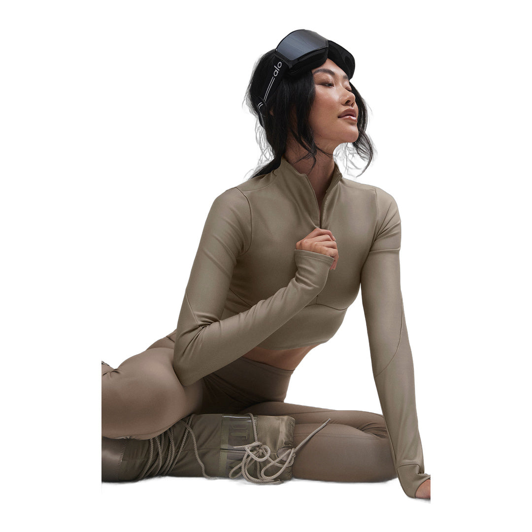 alo Airlift Winter Warm Ski Time Long Sleeve - Light Cocoa by Alo Yoga