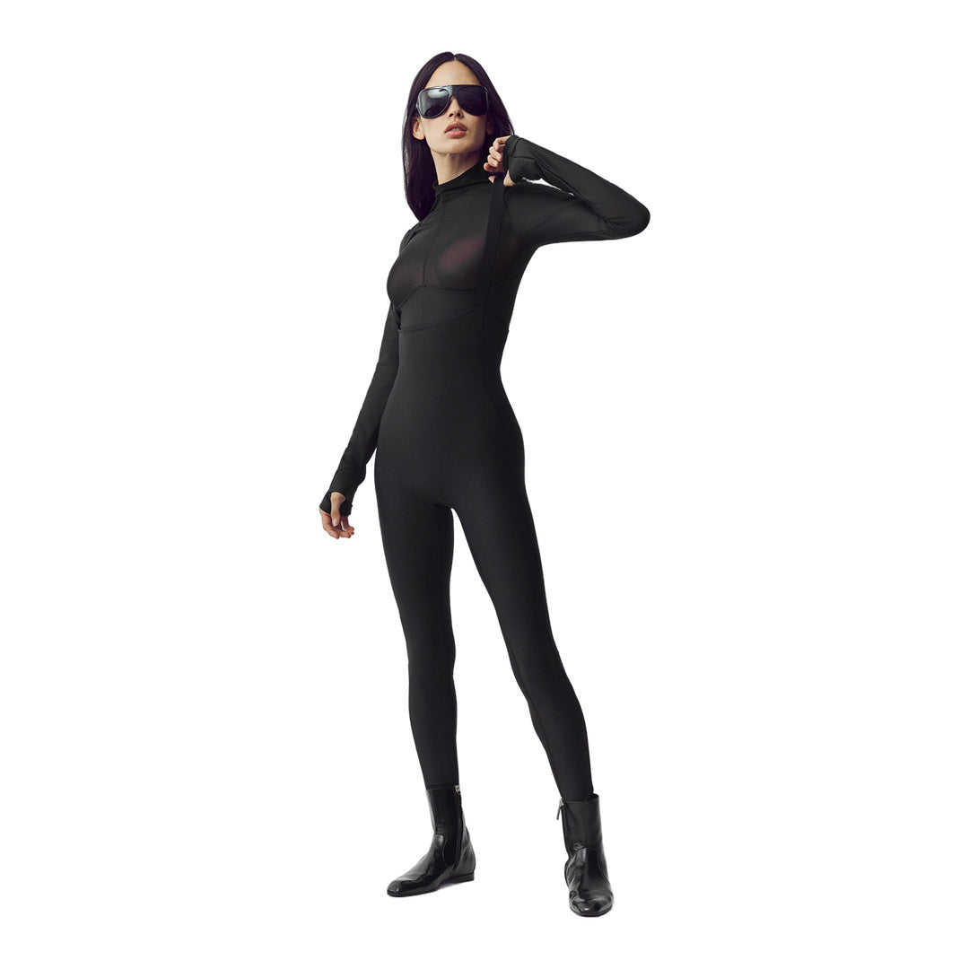 alo Airlift Winter Warm Mesh Ski Time Long Sleeve - Black by Alo Yoga