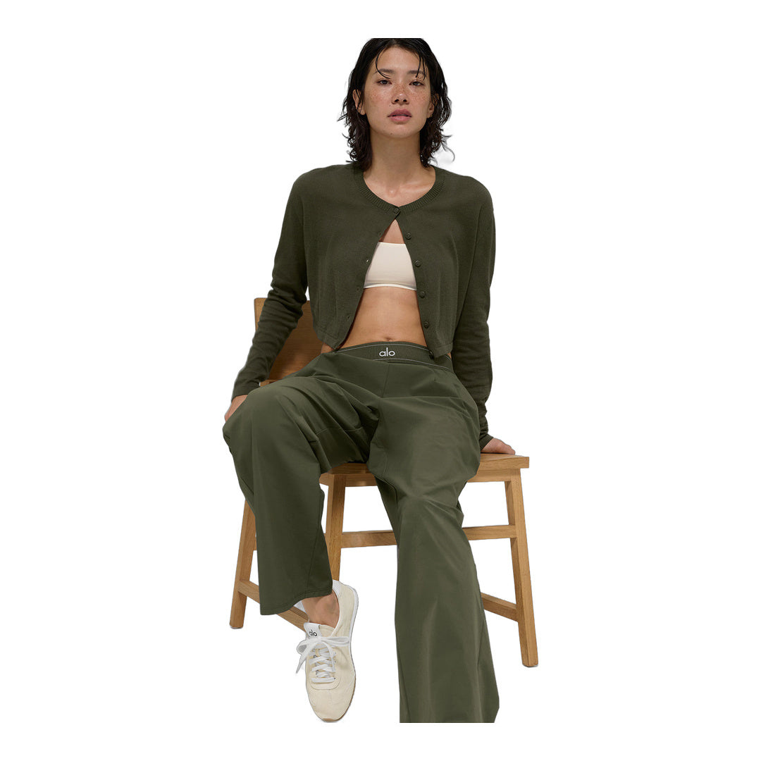 alo Supernatural Sweater Cardigan - Green Olive by Alo Yoga