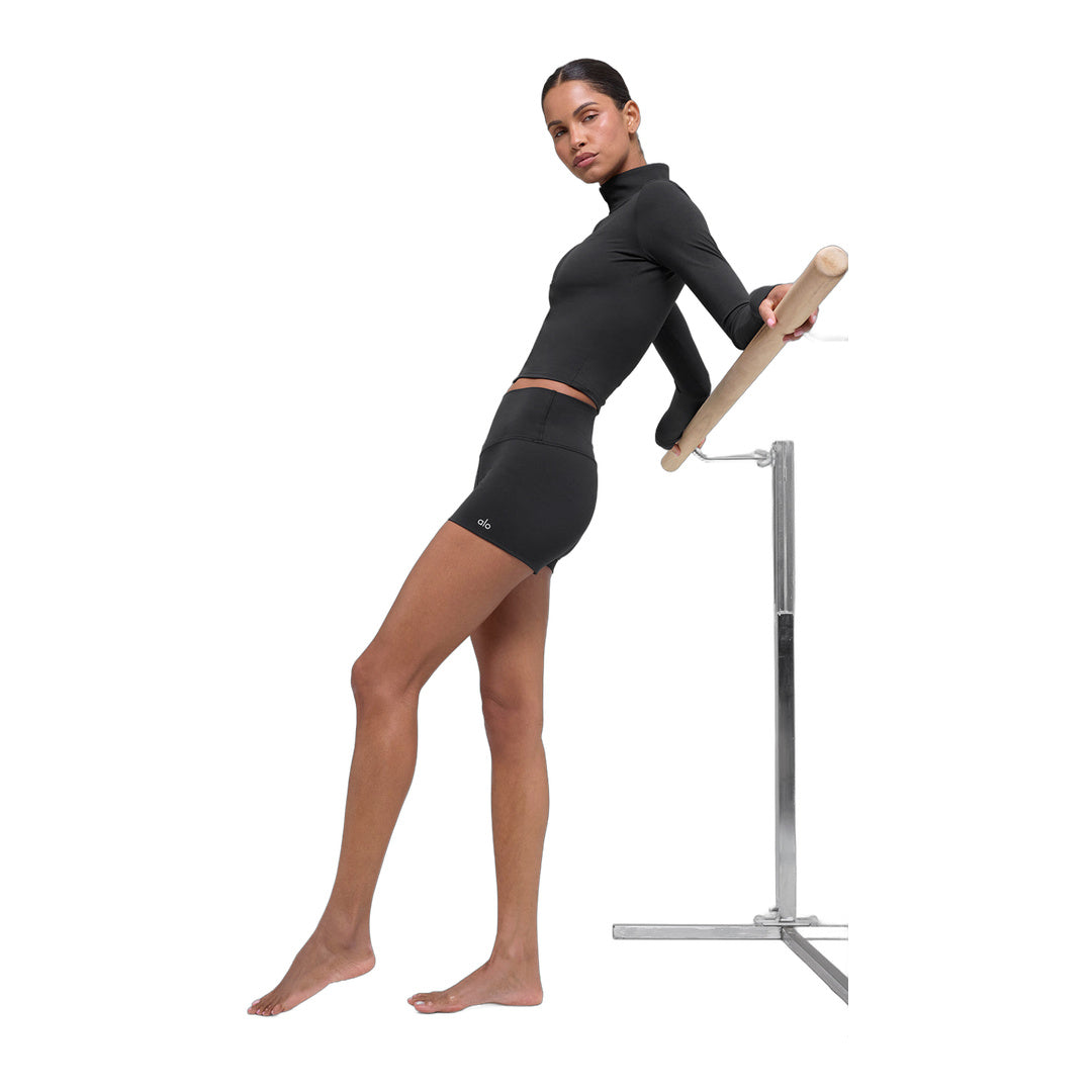 alo ALO Softsculpt Precision 1/4 Zip Long Sleeve - Black by Alo Yoga
