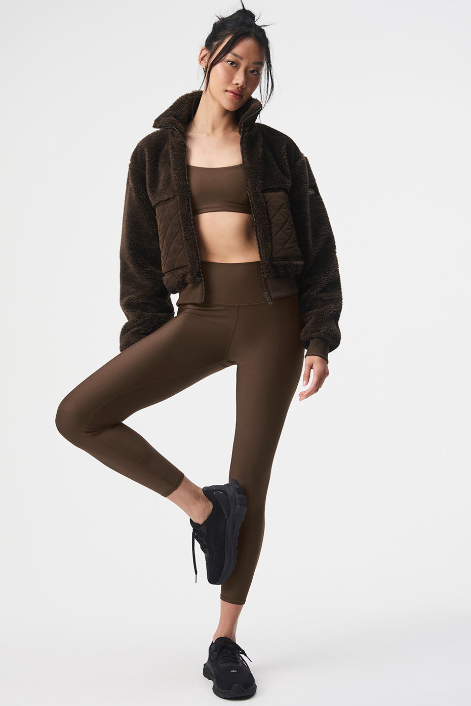 Alo Yoga Sherpa Edge Bomber in Espresso, product image 4 of 4