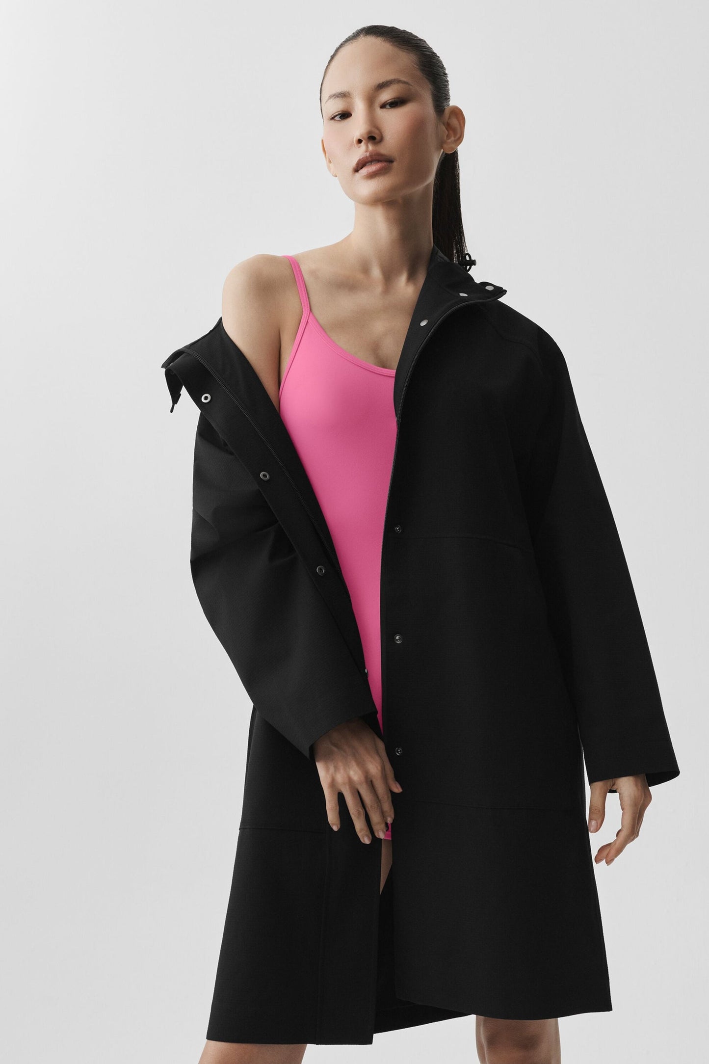 Rain Or Shine Long Coat - Black (W4560R)