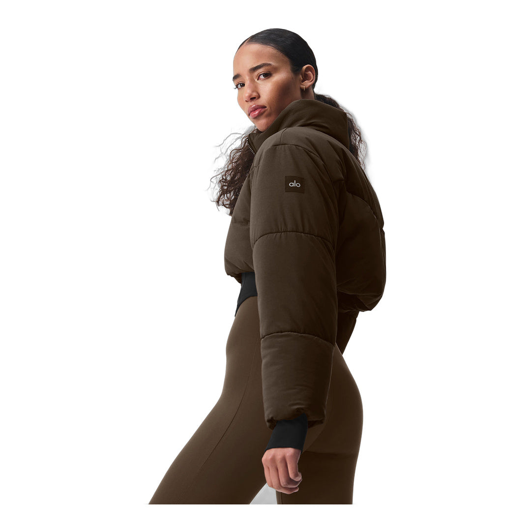 alo Main Act Corset Puffer - Espresso/Black by Alo Yoga