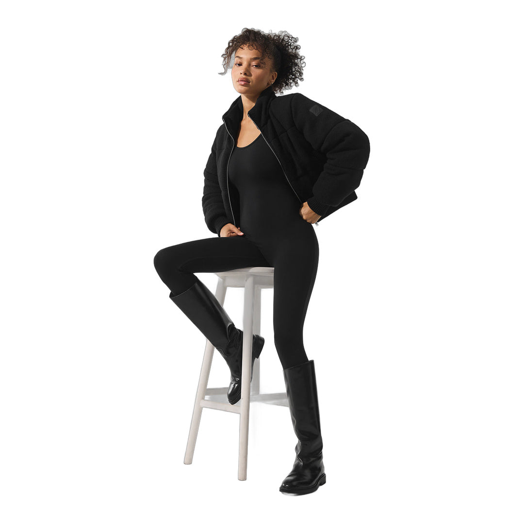 alo Darling Sweater Puffer - Black by Alo Yoga