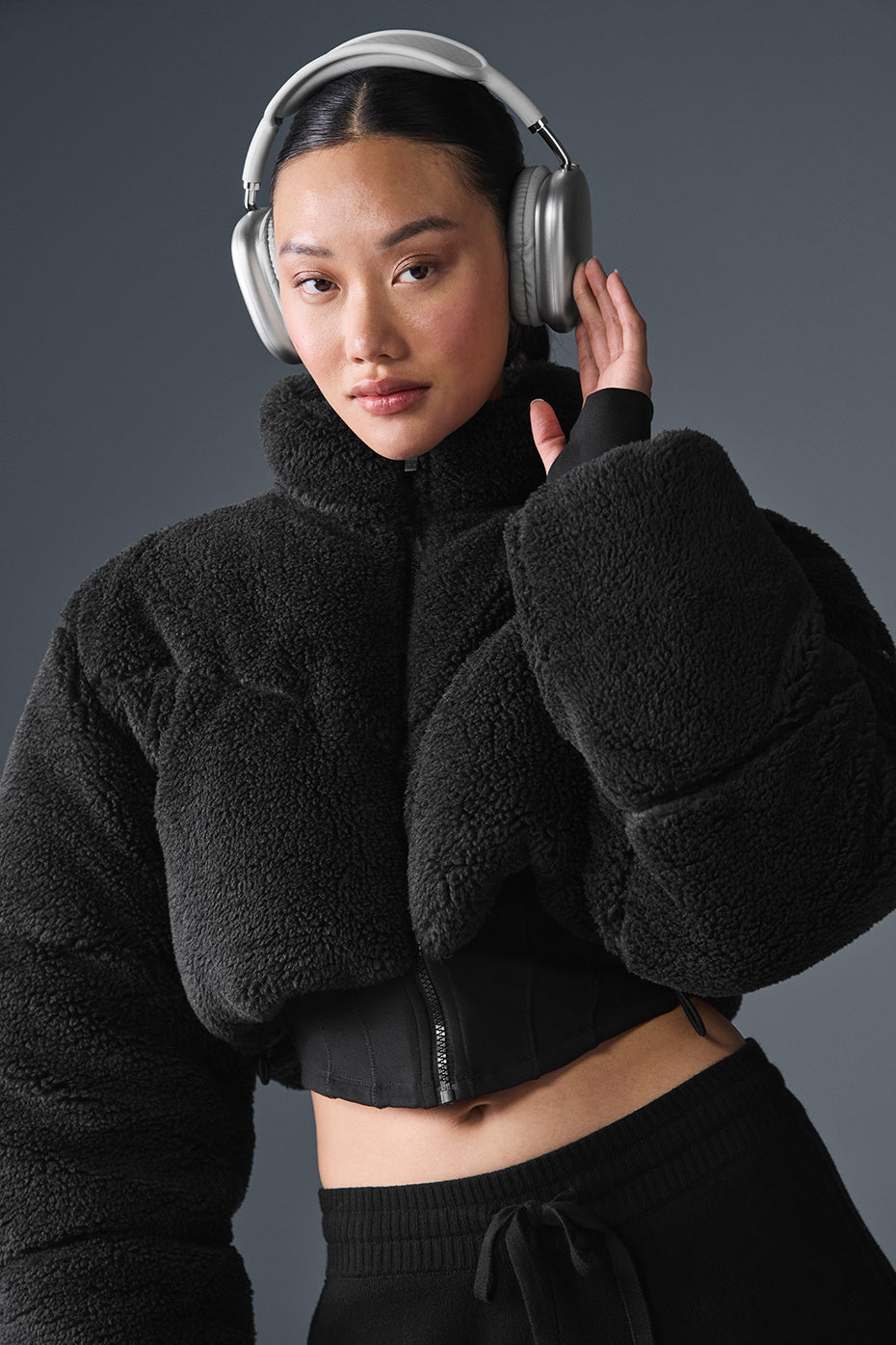 Sherpa Main Act Corset Puffer - Black (W4637R)