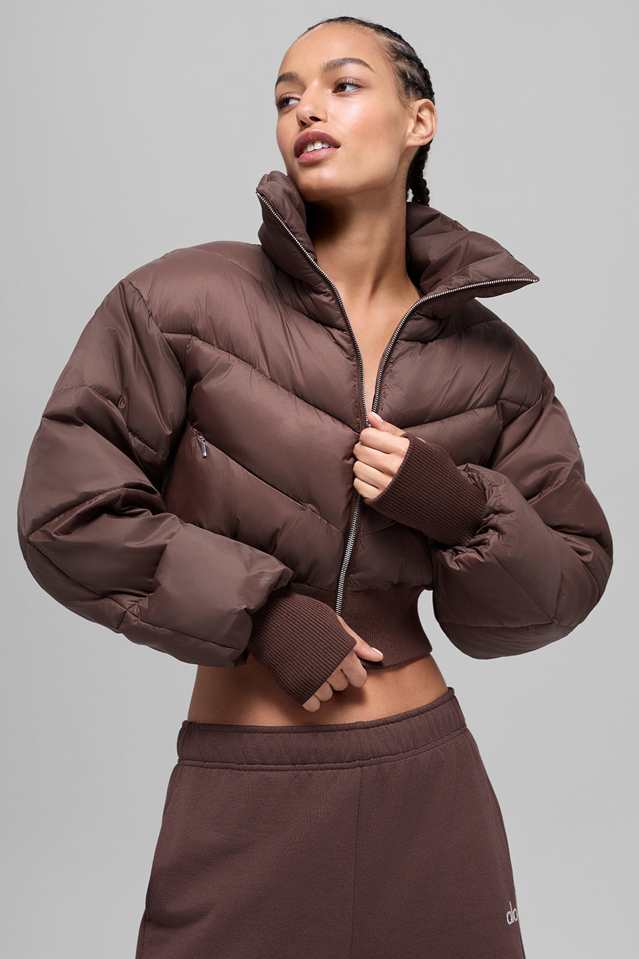 Cropped Atmosphere Puffer - Brownstone (W4739R)