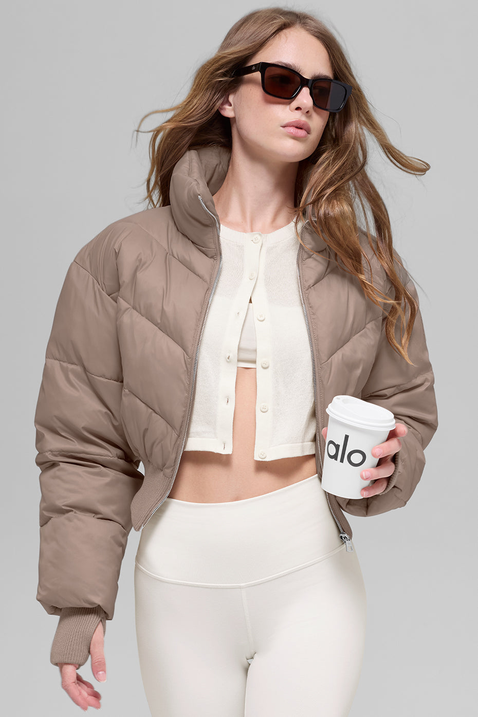 Cropped Atmosphere Puffer - Chai Latte (W4739R)
