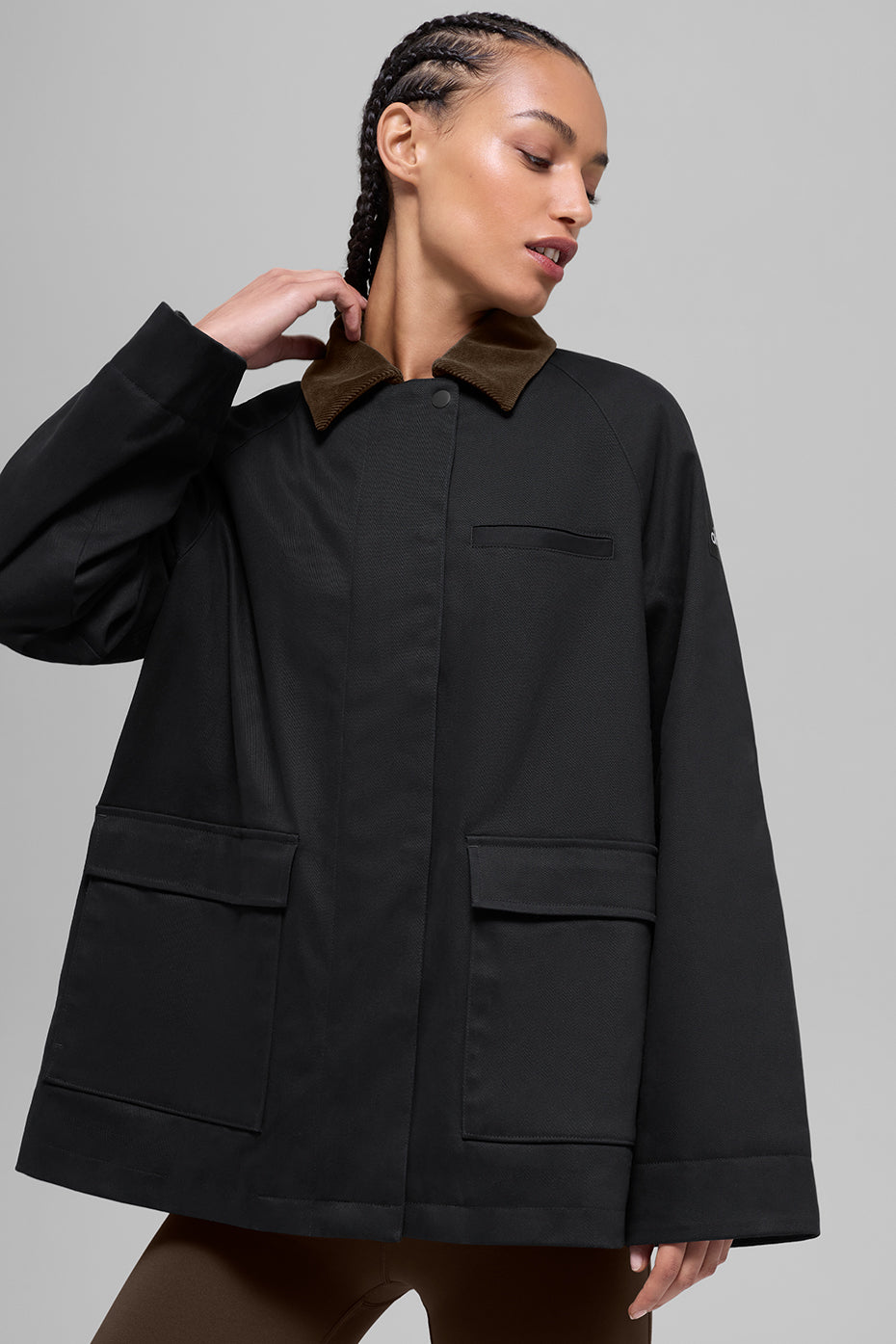 Twill Barn Jacket - Black/Espresso (W4752R)