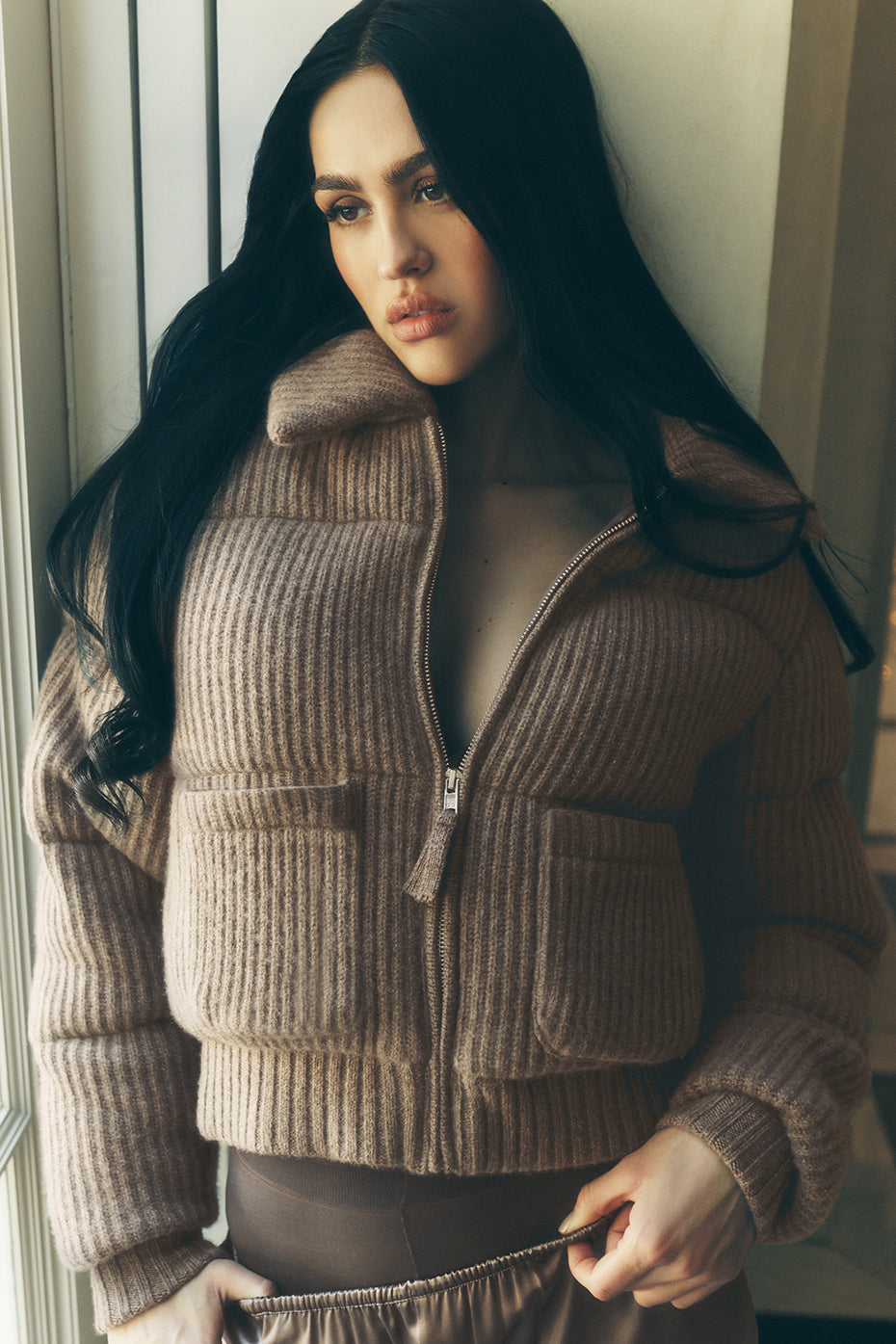 Cashmere Northstar Sweater Puffer - Alpine Cocoa Heather (W4754P)