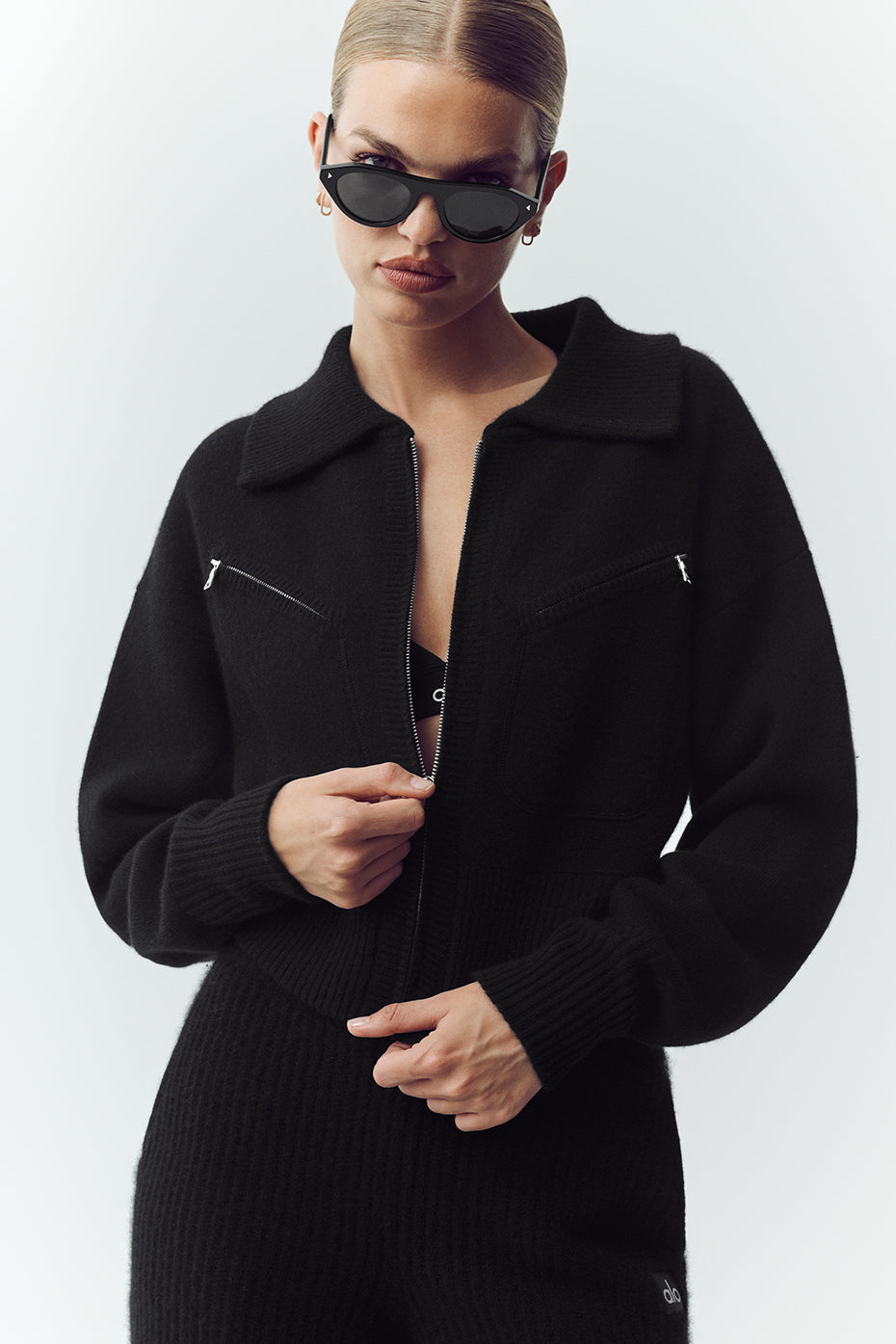 Cashmere Radiate Jacket - Black (W4769P)