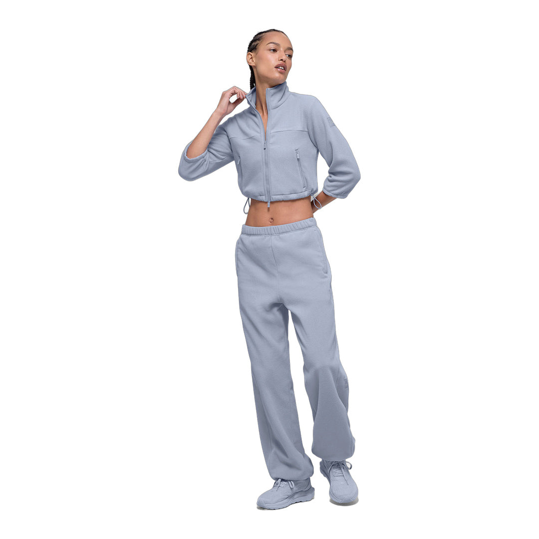 alo Polar Fleece Retreat Cropped Jacket - Winter Frost by Alo Yoga
