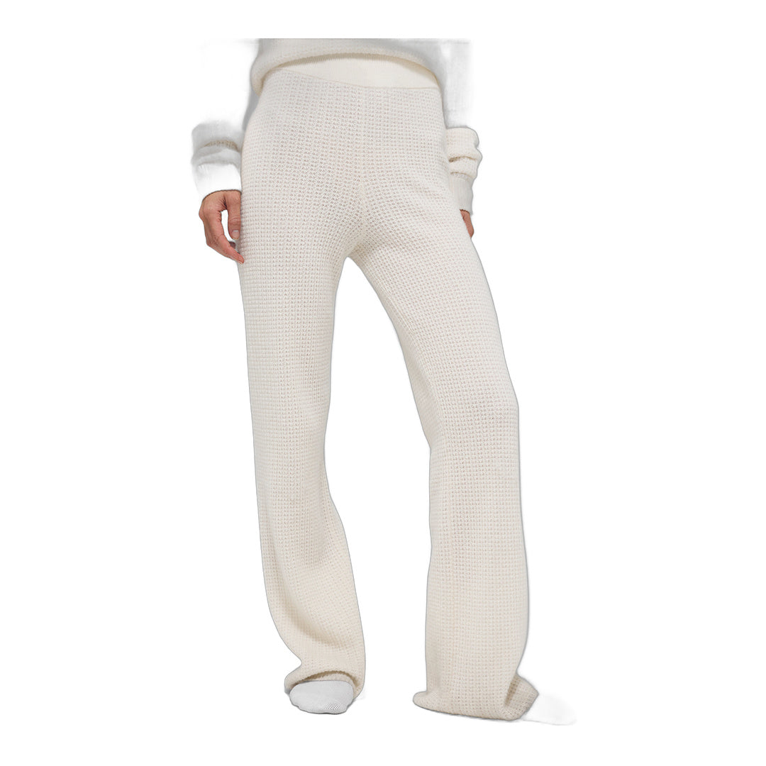 alo Cashmere High-Waist Plush Waffle Pant - Ivory by Alo Yoga