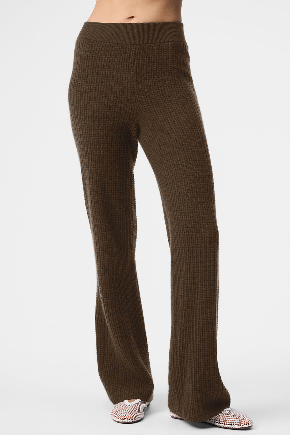 Cashmere High-Waist Plush Waffle Pant - Espresso (W51286R)