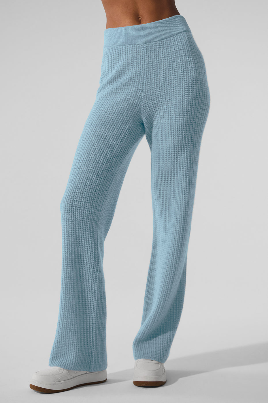 Cashmere High-Waist Plush Waffle Pant - Celestial Blue Heather (W51286R)