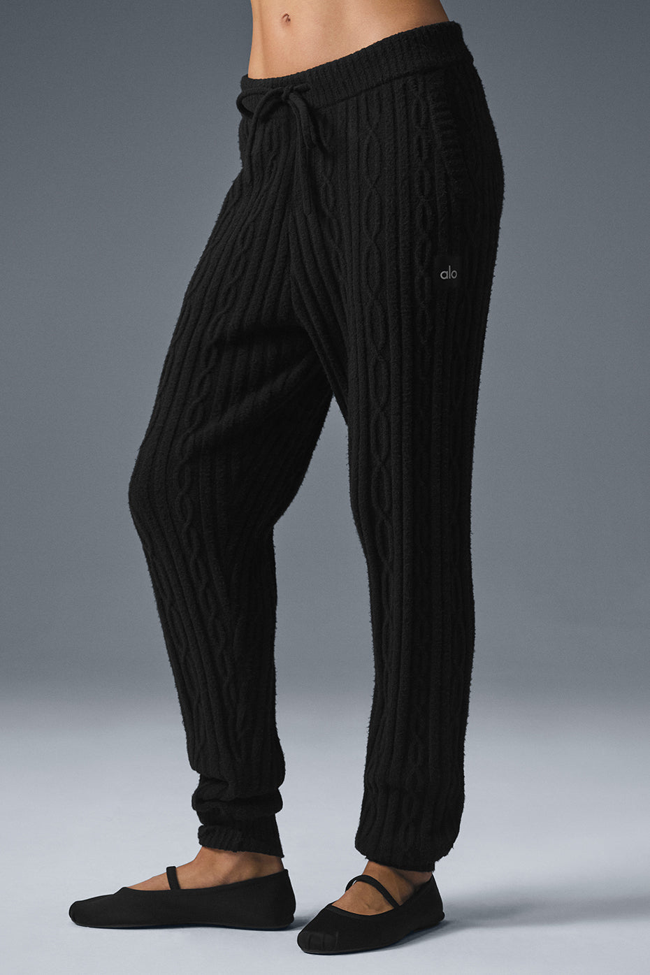 Cable Knit Winter Bliss Pant - Black (W51353R)