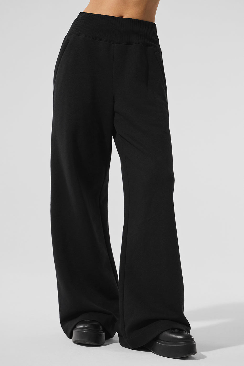 Serenity Wide Leg Sweatpant - Black (W54162R)