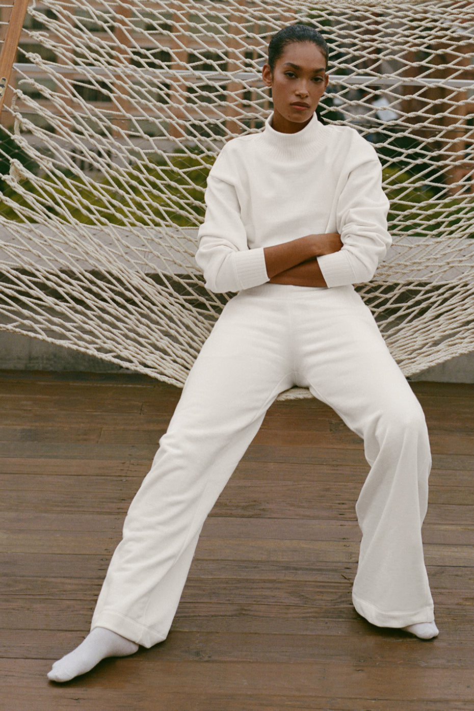 Serenity Wide Leg Sweatpant - Ivory (W54162R)