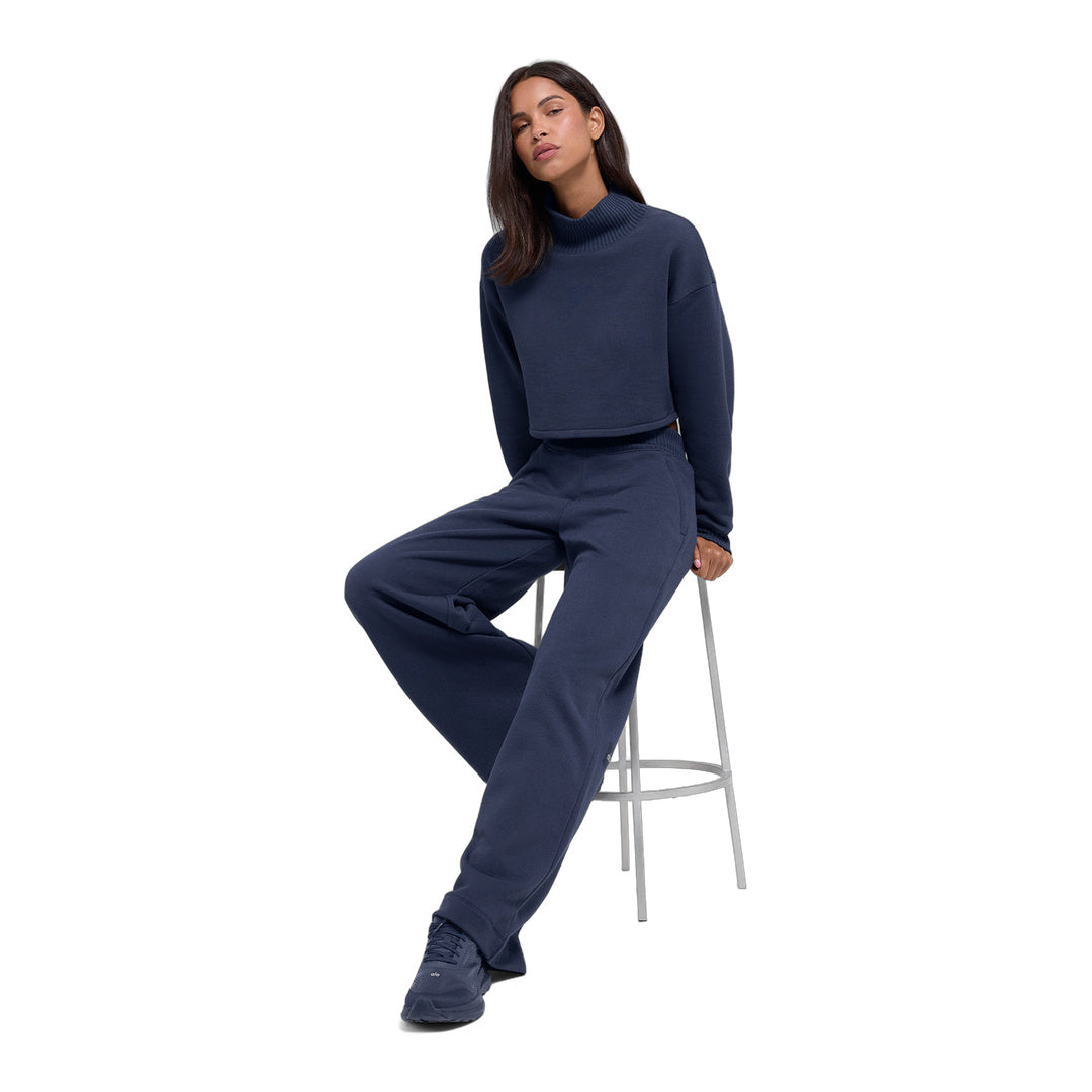 alo Serenity Wide Leg Sweatpant - Navy by Alo Yoga