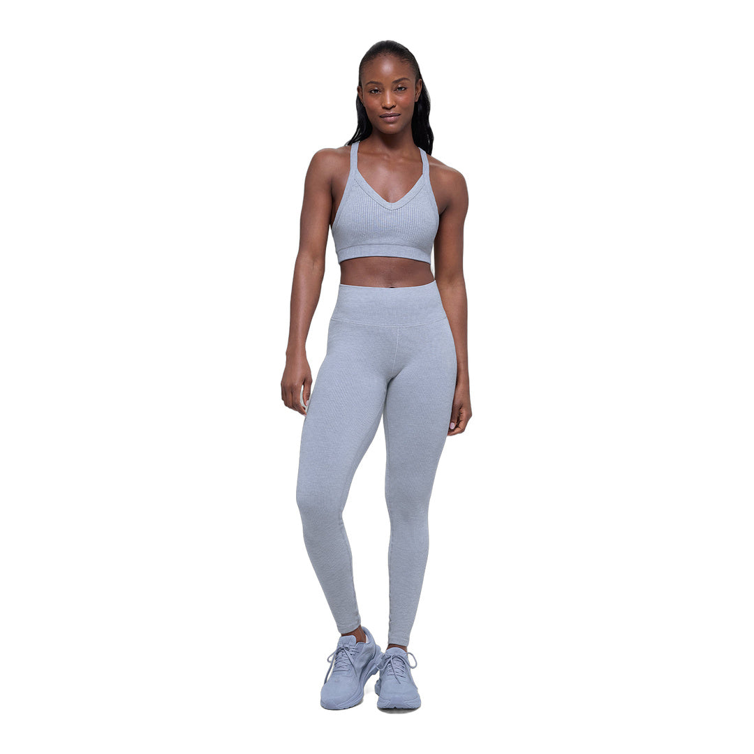 alo Seamless High-Waist Two Tone Rib Legging - Winter Frost Heather by Alo Yoga