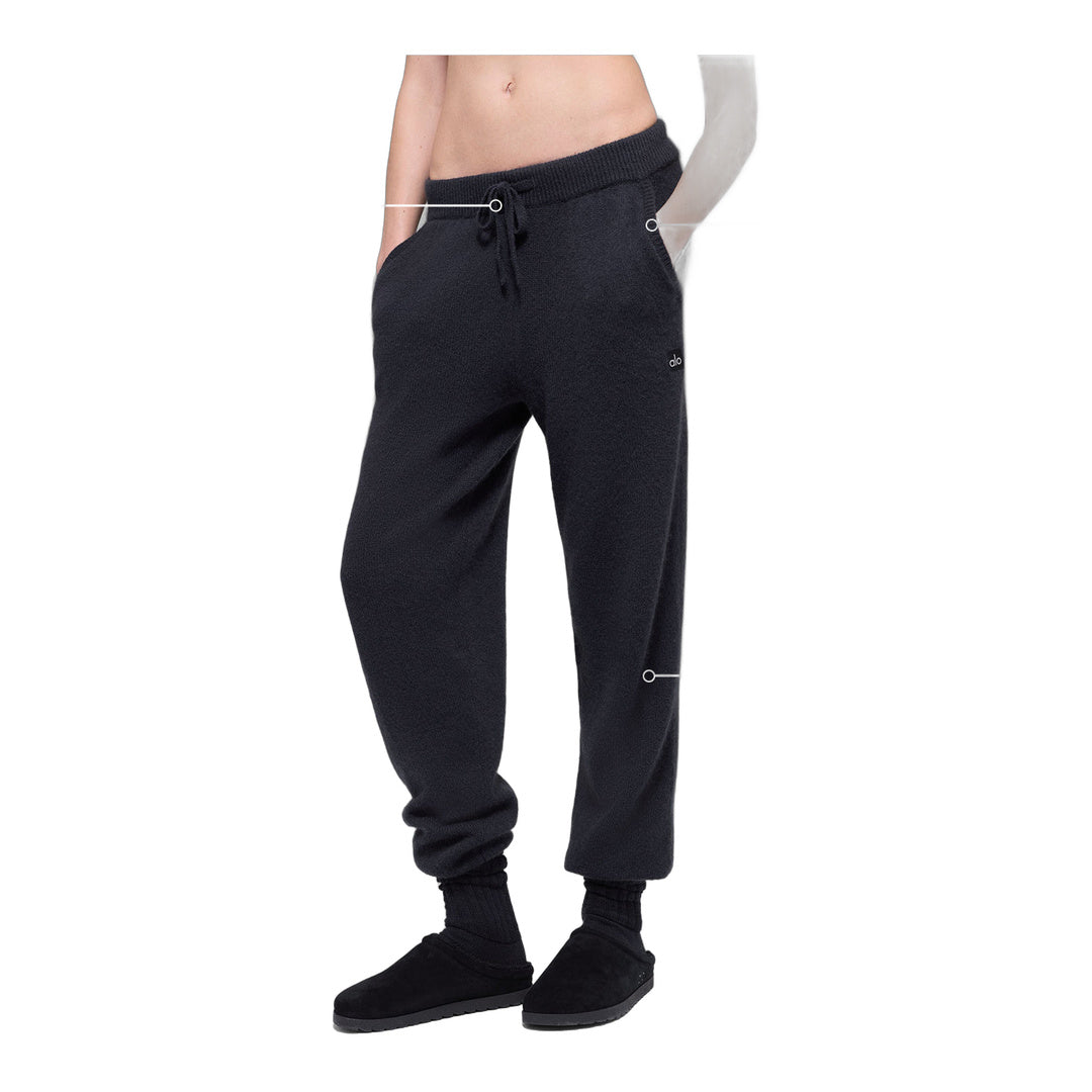 alo Wool Cashmere High-Waist New Class Jogger - Black by Alo Yoga