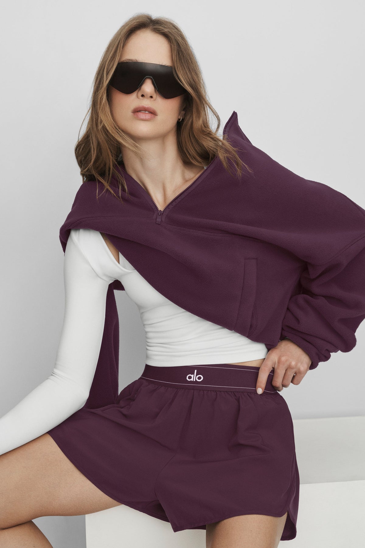Alo Yoga Match Point Short in Rich Bordeaux, product image 5 of 5