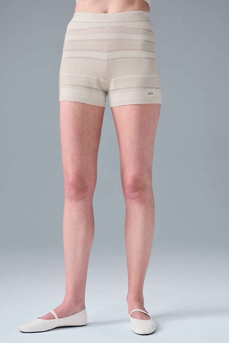 Sport Play High-Waist Knit Short - Ivory/Alabaster (W6411R)